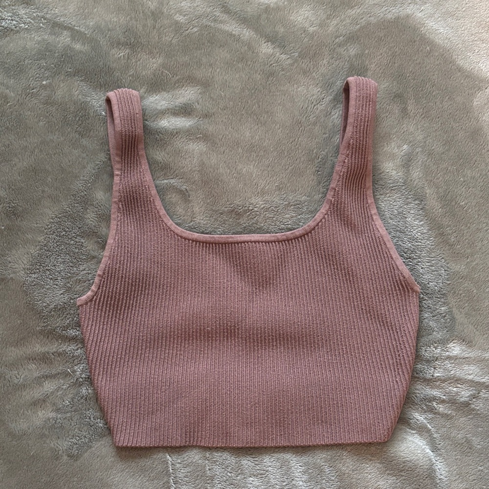 Babaton Ribbed Mauve Tank Top